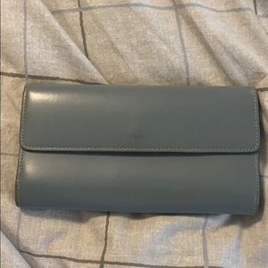 Lodis duck egg blue leather wallet.
